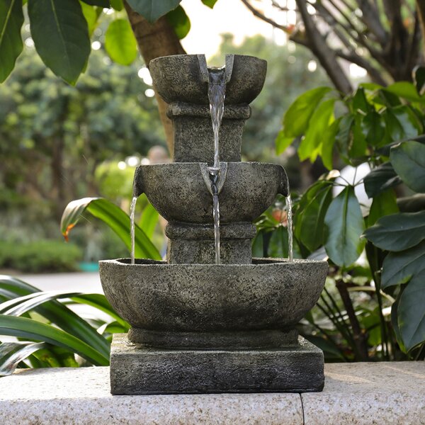 Water Fountains With LED Lights Outdoor Waterfall Fountain Soothing 